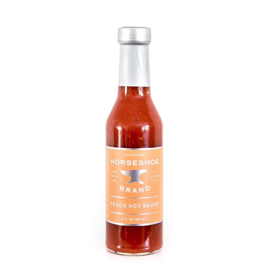 Horseshoe Brand Peach Hot Sauce 237ml The Barbecue Company